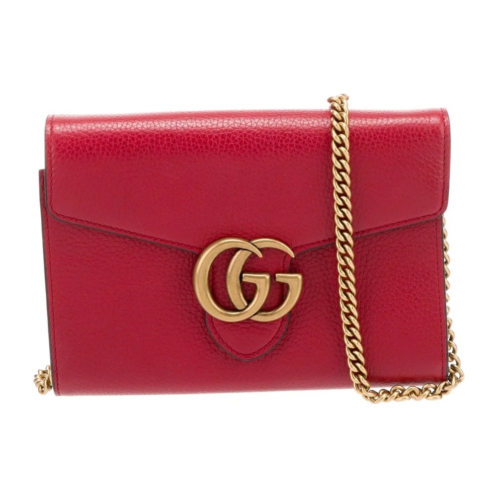 ✨HOST PICK ✨ Authentic Gucci Marmont red Wallet on chain with original box